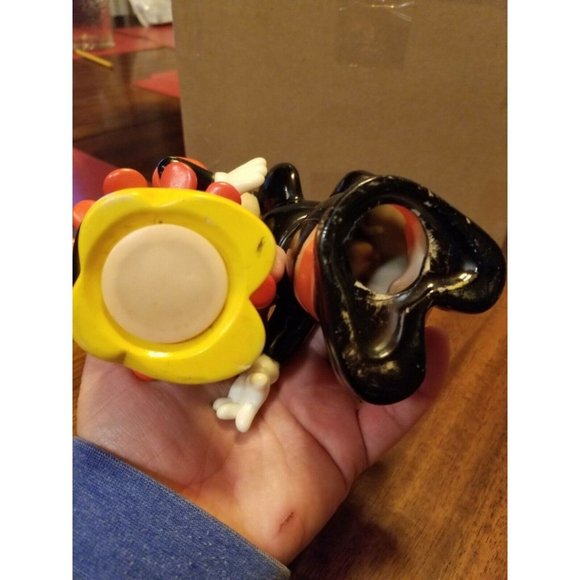 WDP Mickey And Minnie Piggy Banks Hard Plastic PVC Movable Arms Vintage - Picture 3 of 5